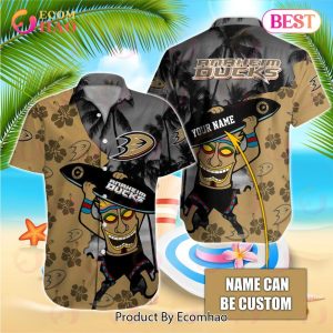 NHL Anaheim Ducks Special Native Hawaiians Design Button Shirt