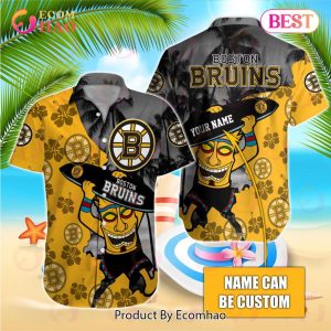 NHL Boston Bruins Special Native Hawaiians Design Button Shirt
