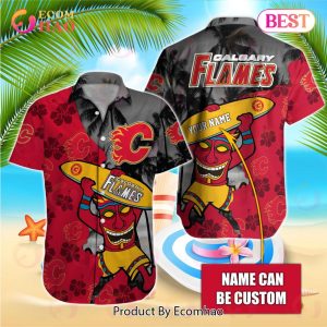 NHL Calgary Flames Special Native Hawaiians Design Button Shirt