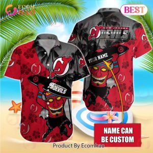 NHL New Jersey Devils Special Native Hawaiians Design Button Shirt