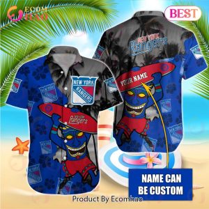 NHL New York Rangers Special Native Hawaiians Design Button Shirt
