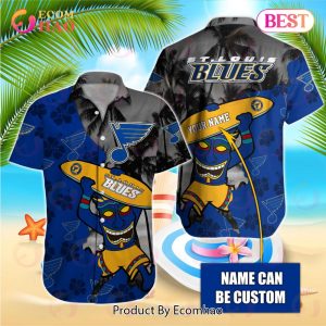 NHL St. Louis Blues Special Native Hawaiians Design Button Shirt