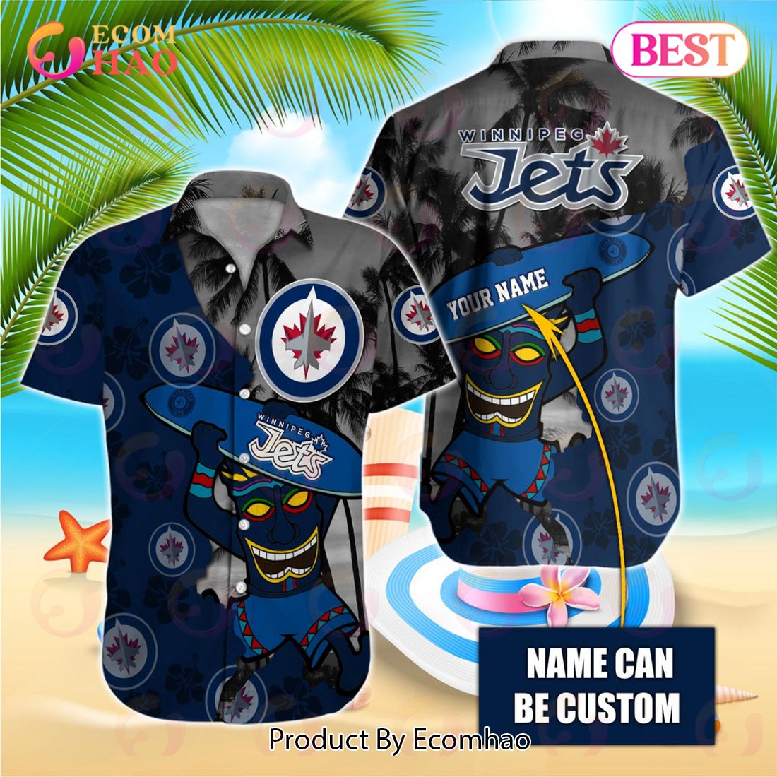 NHL Winnipeg Jets Design Logo 1 Hawaiian Shirt For Men And Women