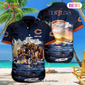 NFL Chicago Bears Special Hawaiian Mascot Design Button Shirt