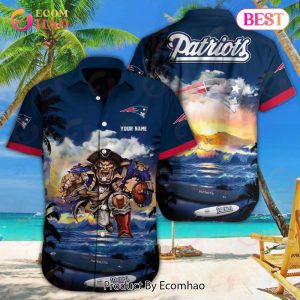 NFL New England Patriots Special Hawaiian Mascot Design Button Shirt