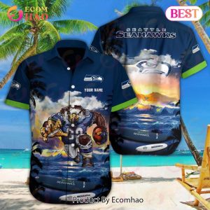 NFL Seattle Seahawks Special Hawaiian Mascot Design Button Shirt