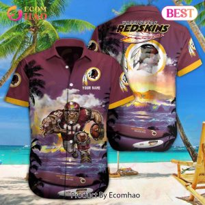 NFL Washington Commanders Special Hawaiian Mascot Design Button Shirt