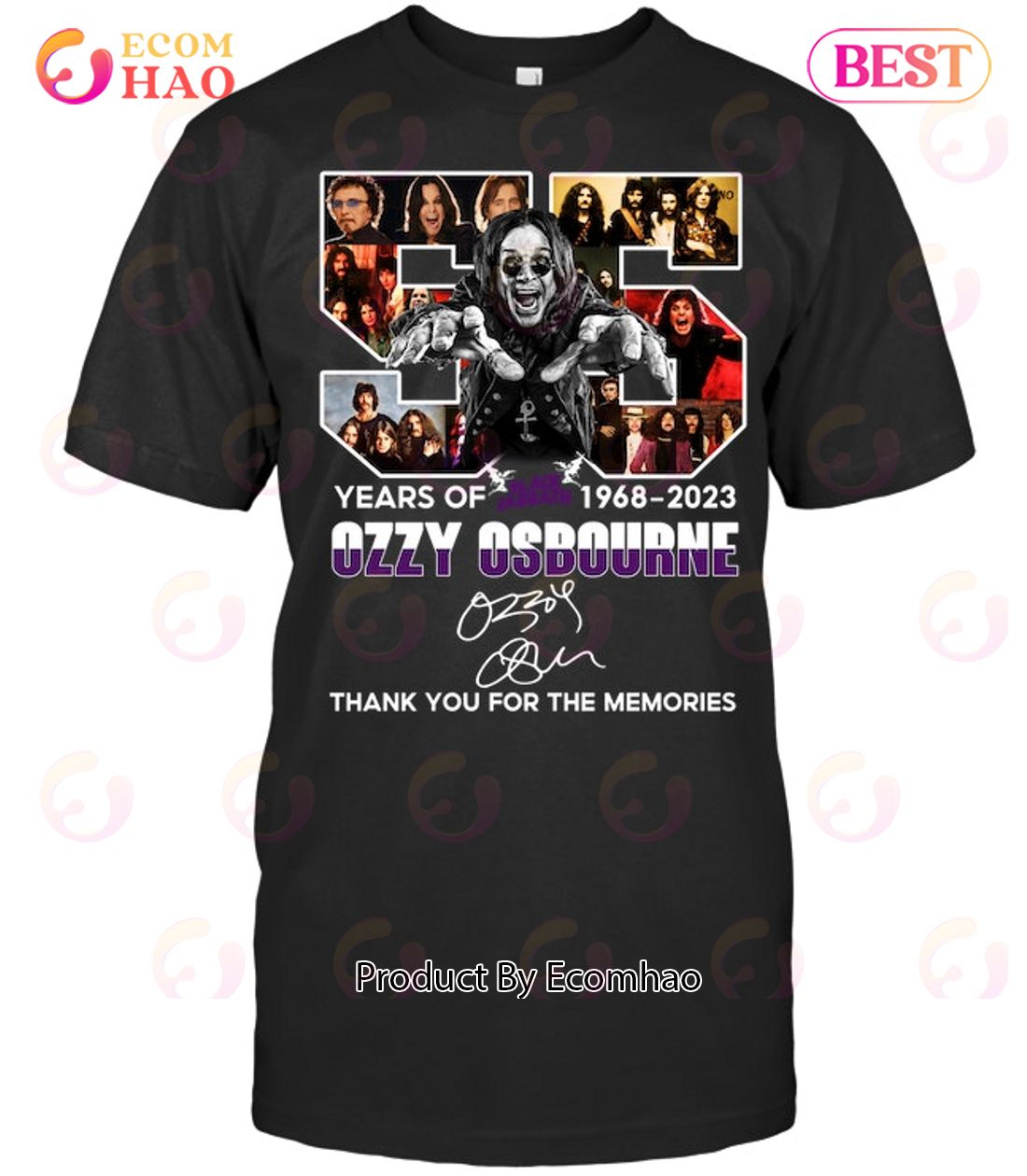 55 Years Of 1968 – 2023 Ozzy Osbourne Thank You For The Memories T-Shirt