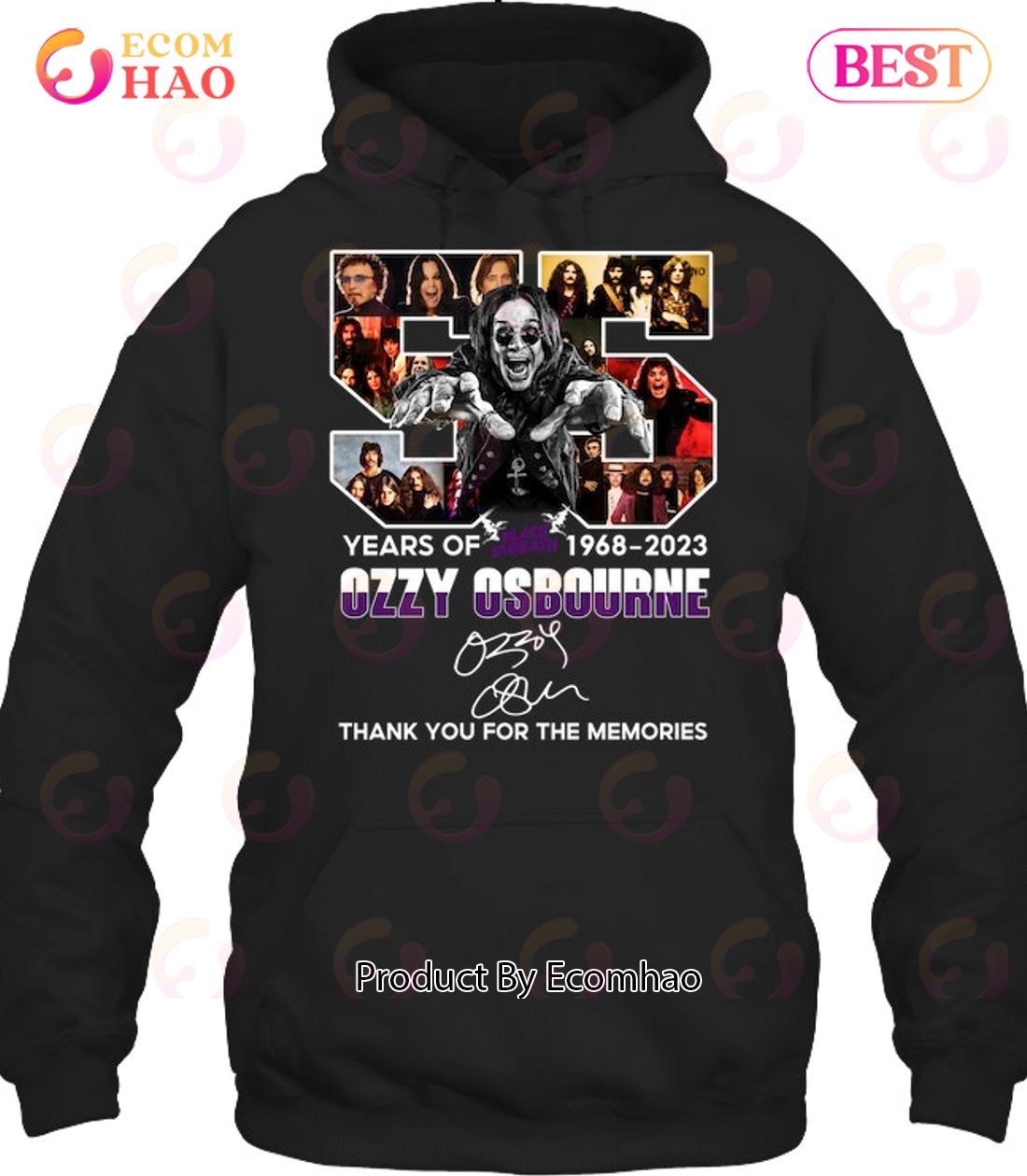 55 Years Of 1968 – 2023 Ozzy Osbourne Thank You For The Memories T-Shirt