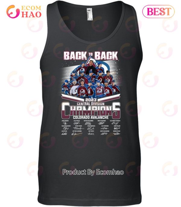 Back To Back 2023 Central Divison Champions Colorado Avalanche Signature T-Shirt
