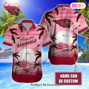 NFL Arizona Cardinals Special Hawaiian Design With Ship And Coconut Tree Button Shirt