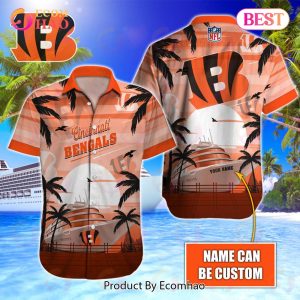 NFL Cincinnati Bengals Special Hawaiian Design With Ship And Coconut Tree Button Shirt