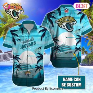 NFL Jacksonville Jaguars Special Hawaiian Design With Ship And Coconut Tree Button Shirt