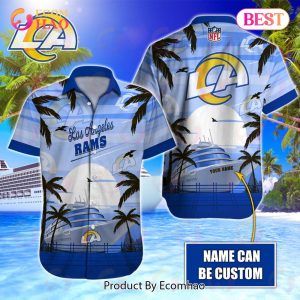 NFL Los Angeles Rams Special Hawaiian Design With Ship And Coconut Tree Button Shirt