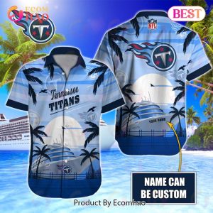 NFL Tennessee Titans Special Hawaiian Design With Ship And Coconut Tree Button Shirt