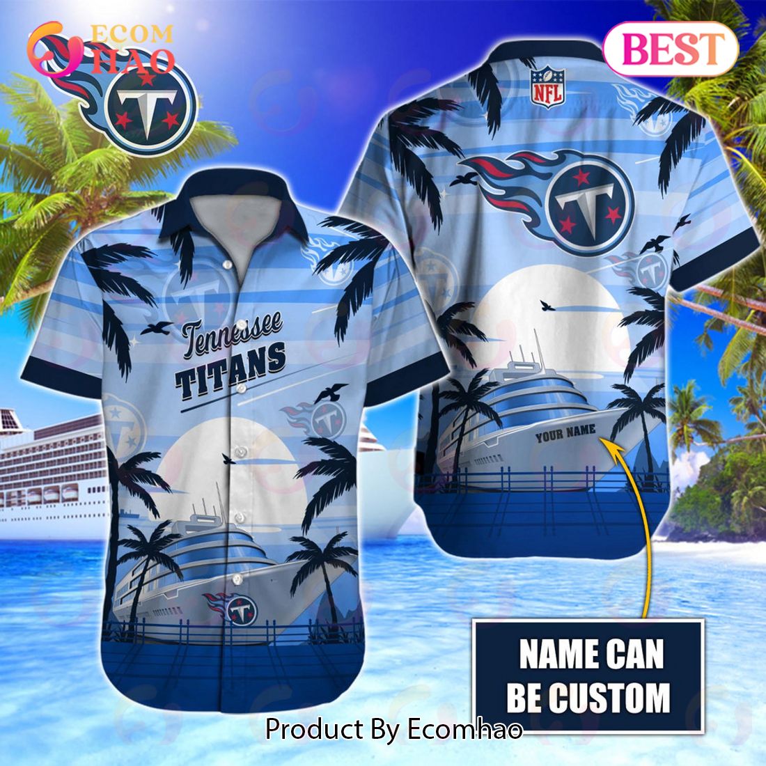 NFL Washington Commanders Special Hawaiian Design With Ship And Coconut Tree Button Shirt