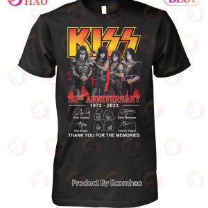Kiss 50th Anniversary 1973 – 2023 Thank You For The Memories Unisex T-Shirt