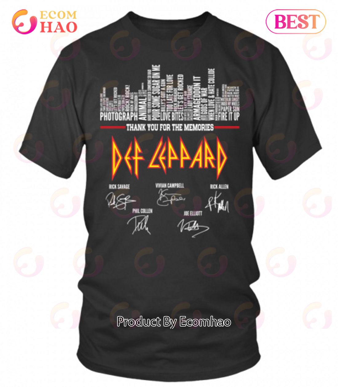 Thank You For The Memories Def Leppard Signature T-Shirt