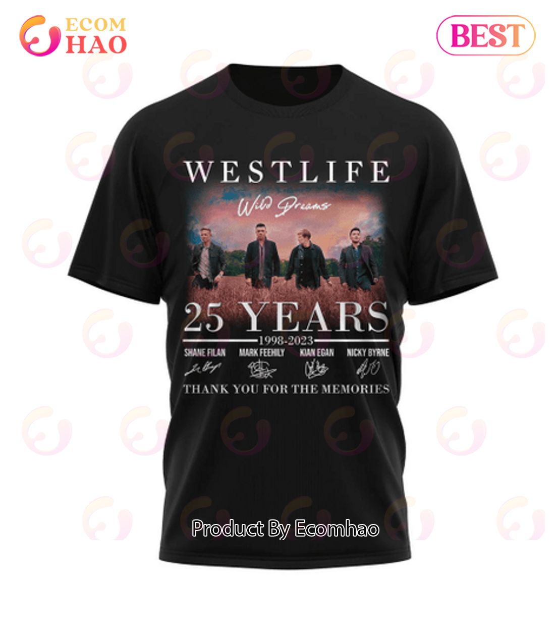 Westlife 25 Years 1998 – 2023 Thank You For The Memories Unisex T-Shirt