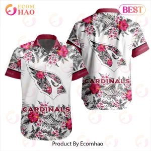 NFL Arizona Cardinals Special Hawaiian Design With Flowers And Big Logo Button Shirt