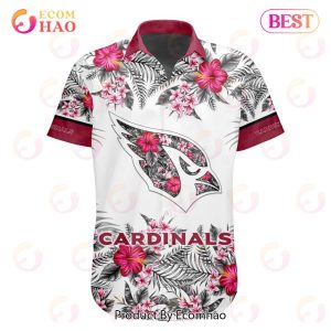 NFL Arizona Cardinals Special Hawaiian Design With Flowers And Big Logo Button Shirt