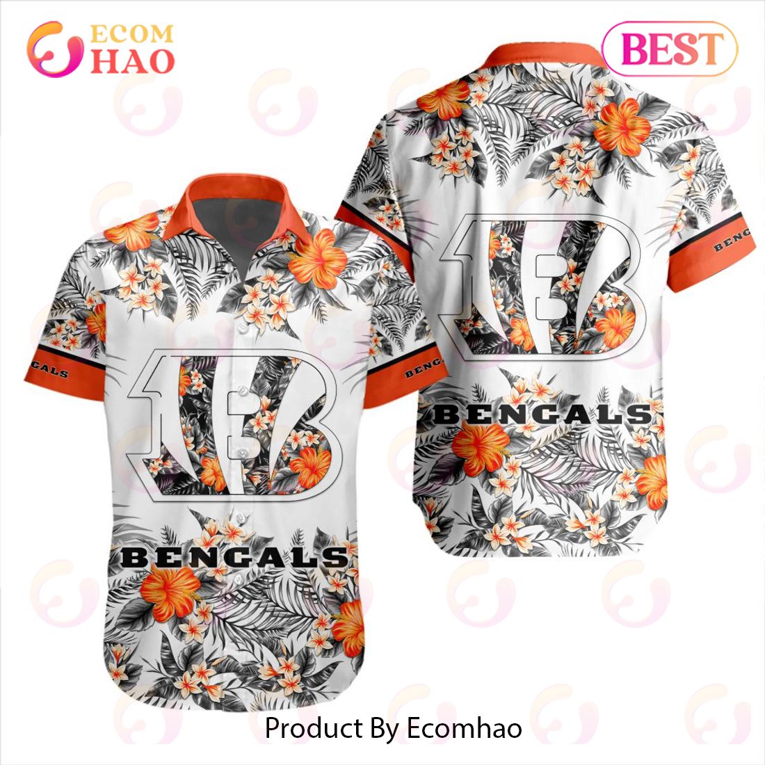 NFL Cleveland Browns Special Hawaiian Design With Flowers And Big Logo Button Shirt