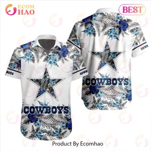 NFL Dallas Cowboys Special Hawaiian Design With Flowers And Big Logo Button Shirt