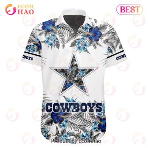 NFL Dallas Cowboys Special Hawaiian Design With Flowers And Big Logo Button Shirt