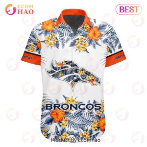 NFL Denver Broncos Special Hawaiian Design With Flowers And Big Logo Button Shirt