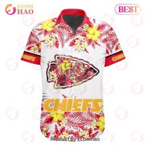 NFL Kansas City Chiefs Special Hawaiian Design With Flowers And Big Logo Button Shirt
