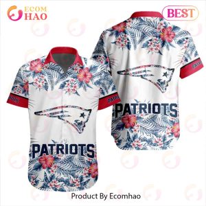 NFL New England Patriots Special Hawaiian Design With Flowers And Big Logo Button Shirt