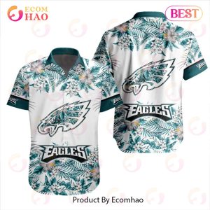 NFL Philadelphia Eagles Special Hawaiian Design With Flowers And Big Logo Button Shirt