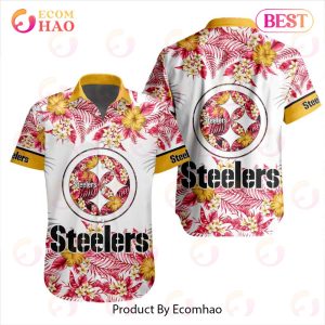 NFL Pittsburgh Steelers Special Hawaiian Design With Flowers And Big Logo Button Shirt NFL Pittsburgh Steelers Special Hawaiian Design With Flowers And Big Logo Button Shirt