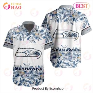 NFL Seattle Seahawks Special Hawaiian Design With Flowers And Big Logo Button Shirt