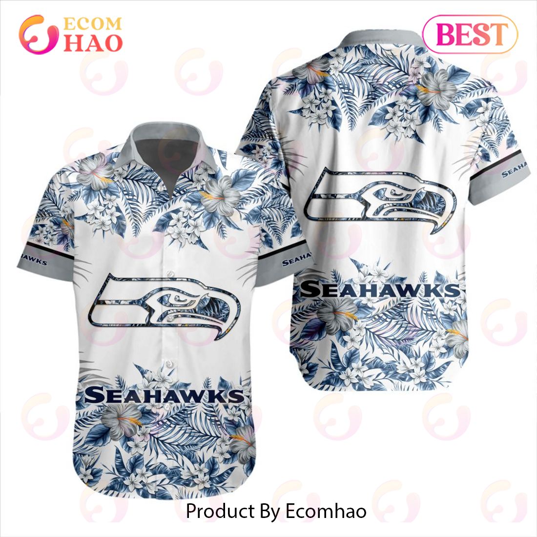 NFL Tampa Bay Buccaneers Special Hawaiian Design With Flowers And Big Logo Button Shirt