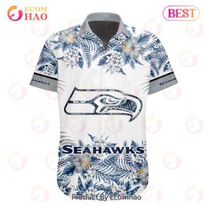 NFL Seattle Seahawks Special Hawaiian Design With Flowers And Big Logo Button Shirt