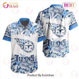NFL Tennessee Titans Special Hawaiian Design With Flowers And Big Logo Button Shirt