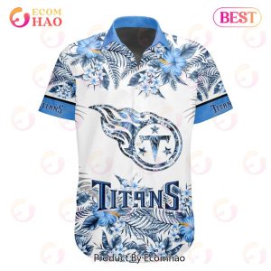 NFL Tennessee Titans Special Hawaiian Design With Flowers And Big Logo Button Shirt