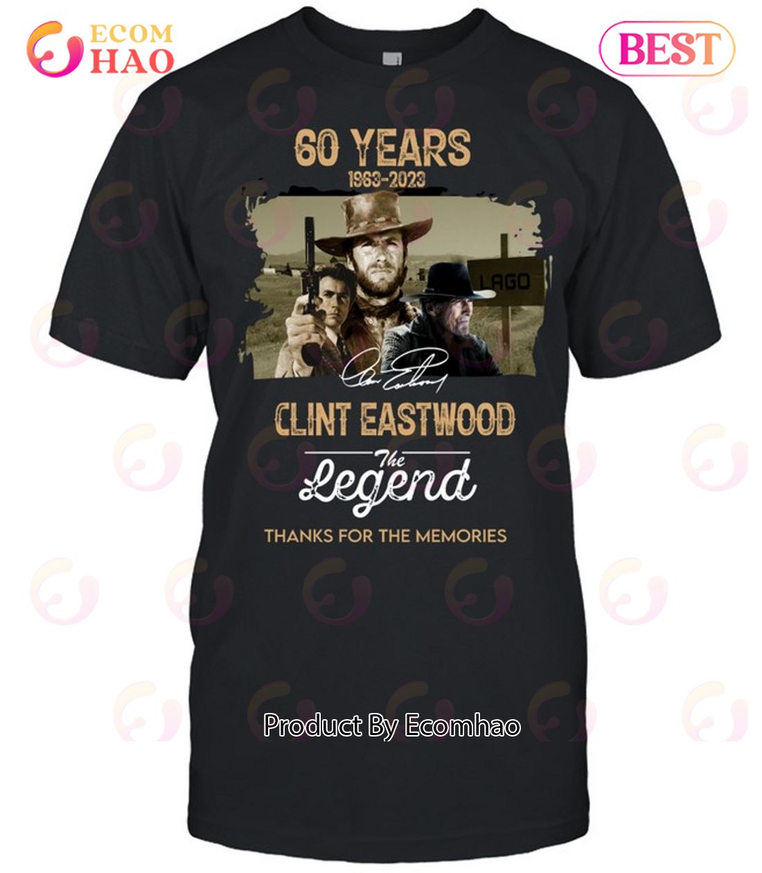 60 Years 1963 – 2023 Clint Eastwood The Legend Thanks For The Memories T-Shirt