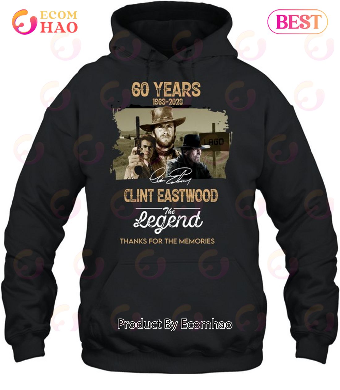 60 Years 1963 – 2023 Clint Eastwood The Legend Thanks For The Memories T-Shirt