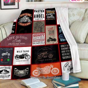 Born To Ride Forced To Work Motorcycle Ride Lover Fleece Blanket, Quilt