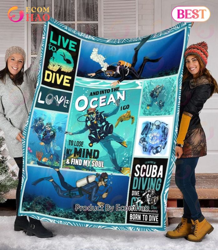 Scuba Diving Gift For Birthday Diver Fleece Blanket, Quilt Store