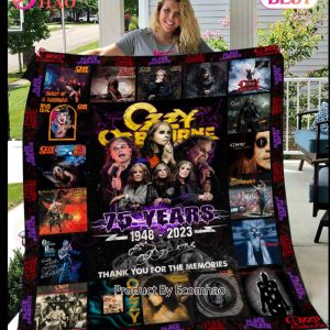 Thank You Ozzy Osbourne 75 Years 1948 – 2023 Fleece Blanket, Quilt