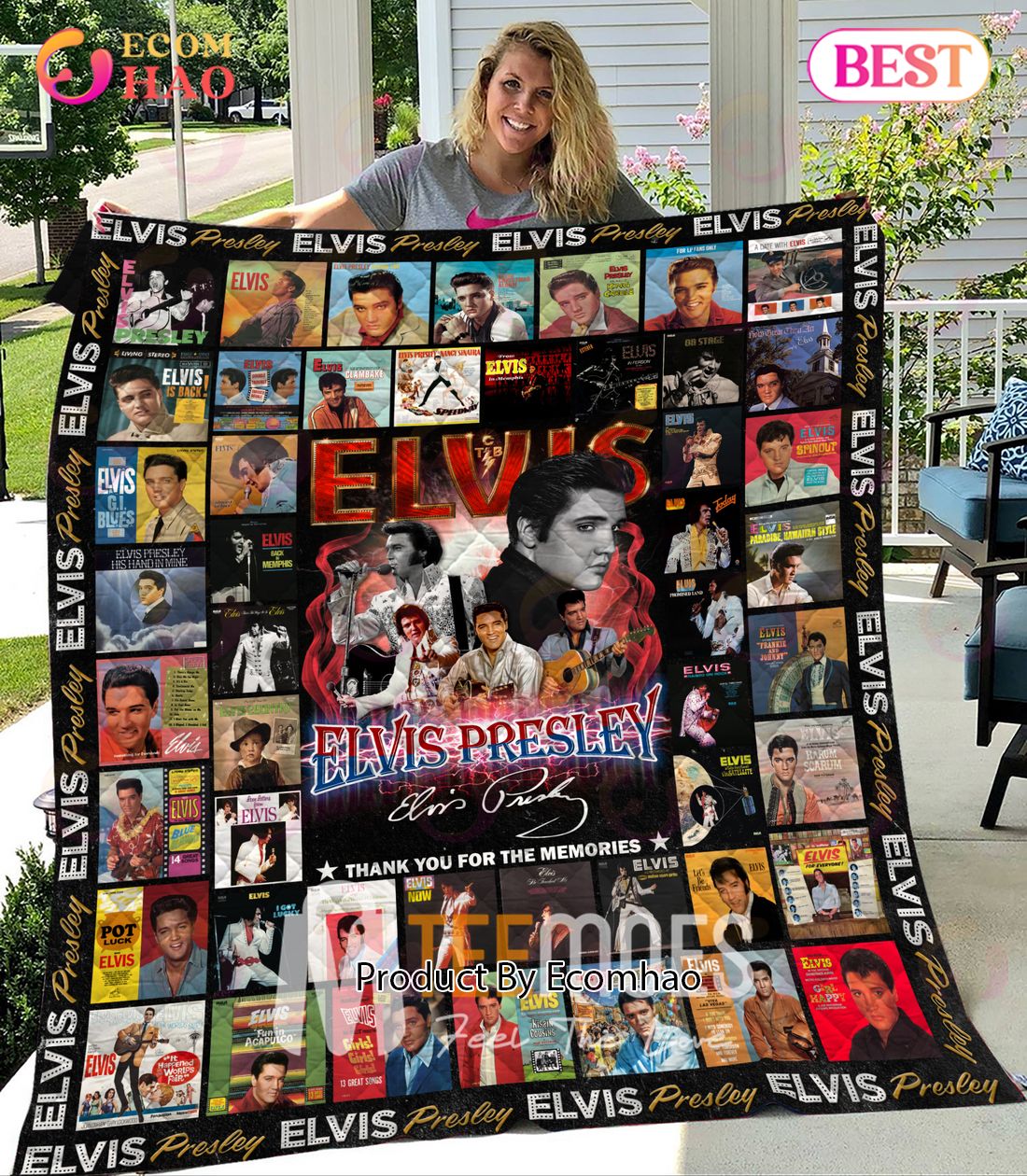 Vintage Elvis Presley All Albums Blanket, Quilt