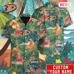 Custom Name NHL Anaheim Ducks Special Hawaiian Tropical Style Button Shirt