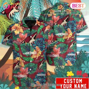 Custom Name NHL Arizona Coyotes Special Hawaiian Tropical Style Button Shirt