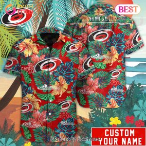 Custom Name NHL Carolina Hurricanes Special Hawaiian Tropical Style Button Shirt