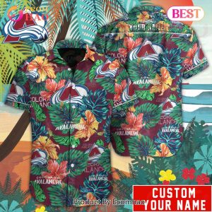 Custom Name NHL Colorado Avalanche Special Hawaiian Tropical Style Button Shirt