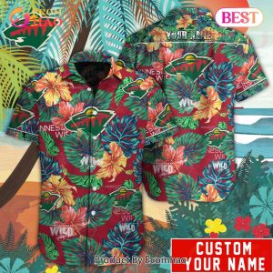 Custom Name NHL Minnesota Wild Special Hawaiian Tropical Style Button Shirt