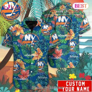 Custom Name NHL New York Islanders Special Hawaiian Tropical Style Button Shirt